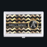 Monogramm - Zickzack Gold und Schwarz Visitenkarten Etui<br><div class="desc">Der stilvolle Visitenkartenhalter ist für Sie bereit, um Ihre persönlichen Wünsche zu erfüllen. ⭐ Dieses Produkt ist zu 100% benutzerdefinierbar. Grafiken und/oder Text können hinzugefügt, gelöscht, verschoben, verändert, verändert, gedreht usw. werden.. (nur durch Klicken auf den Bereich "EDIT DESIGN") ⭐ 99% meiner Designs in meinem Geschäft in Schichten gemacht. Damit...</div>