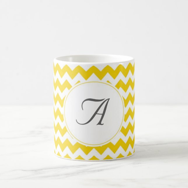 Monogramm-Zickzack Initialen Kaffeetasse (Mittel)