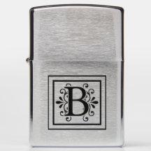 Monogramm Zippo Feuerzeug des Buchstabe-B