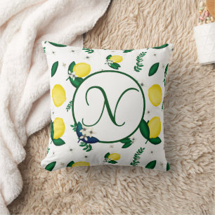 Monogramm Zitrone Kissen