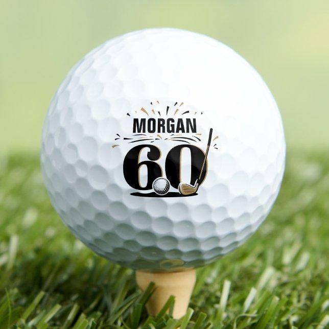 Monogramm zum 60. Geburtstag Golfball (Monogram 60th Birthday Golf Balls )