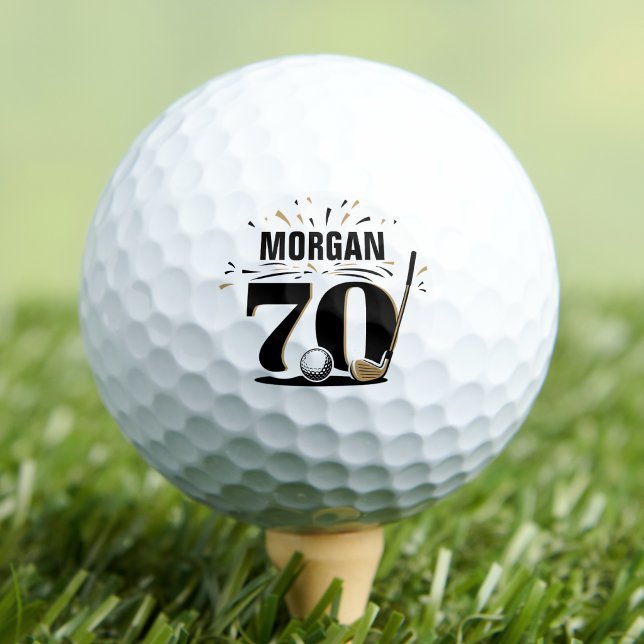 Monogramm zum 70. Geburtstag Golfball (Monogram 70th Birthday Golf Balls)