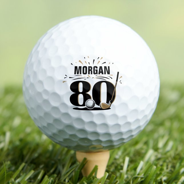 Monogramm zum 80. Geburtstag Golfball (Monogram 80th Birthday Golf Balls)