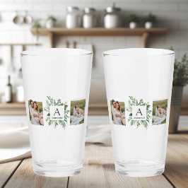 Monogramm Zwei Foto | Personalisierter Grünrahmen Glas