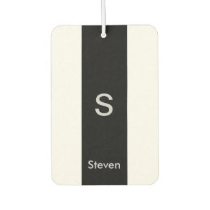 Monogramm Zweifarbig Modern Schwarz und Weiß Autolufterfrischer