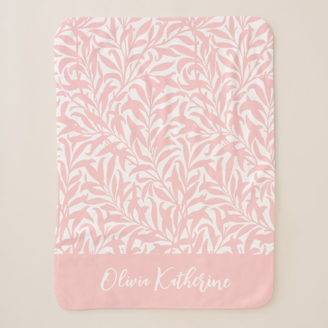 Monogramm Zweig Rosa Weide Petal Sherpadecke (Vorderseite)