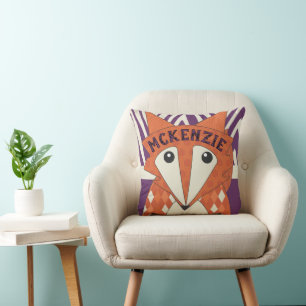 Monogrammatiertes stilisiertes Foxenkissen Kissen