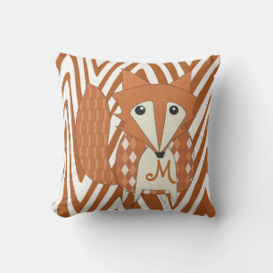 Monogrammatiertes stilisiertes Foxenkissen Kissen