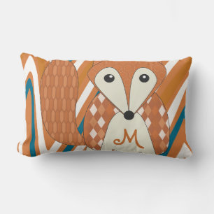 Monogrammatiertes stilisiertes Foxenkissen Lendenkissen