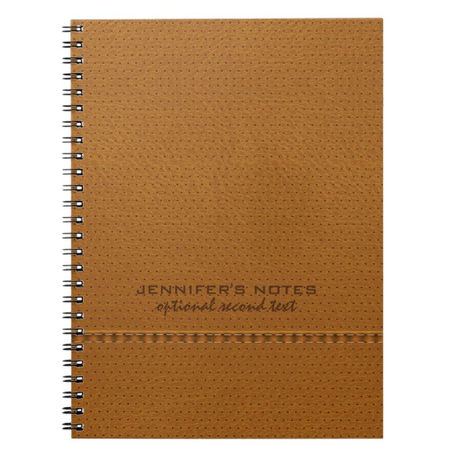 Monogrammatikales Light Brown Vintage Imitate Leat Notizblock (Vorderseite)