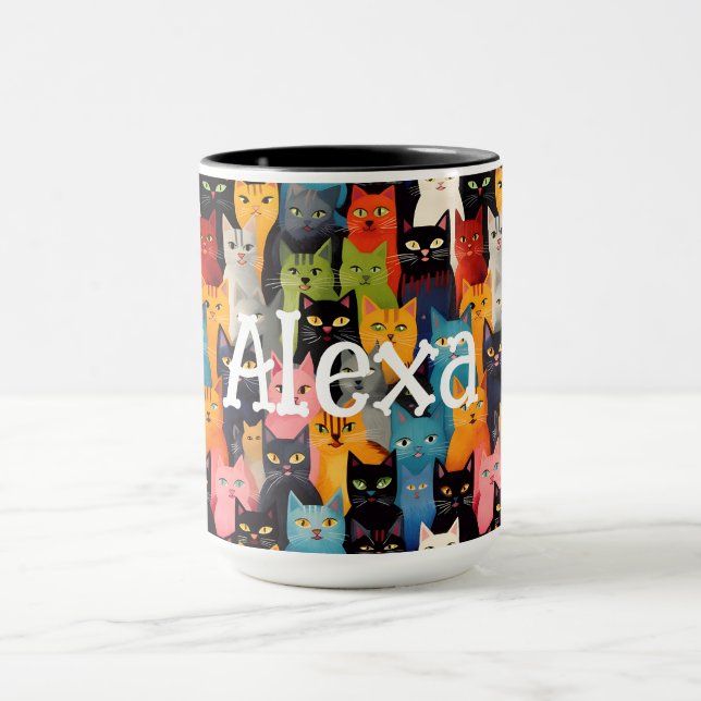 Monogrammatikkatzen Tasse (Zentrum)