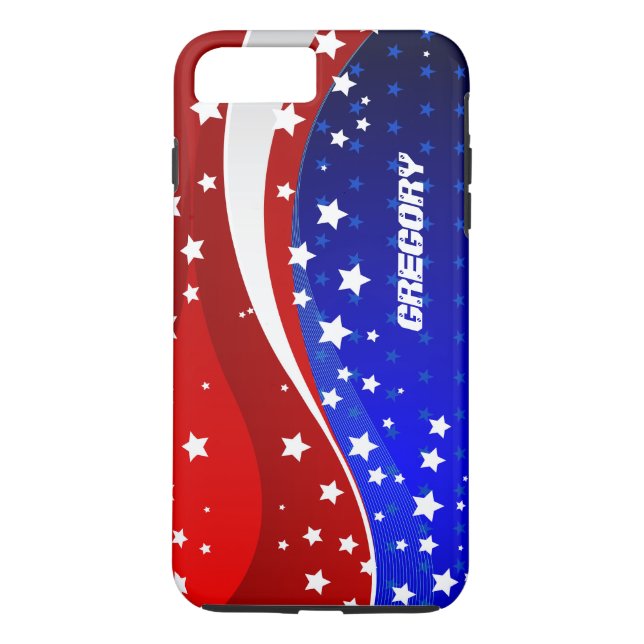 Monogrammatisches Abstraktes amerikanisches Flag D Case-Mate iPhone Hülle (Rückseite)