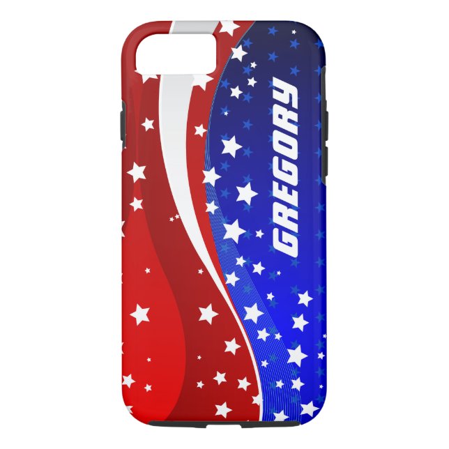 Monogrammatisches Abstraktes amerikanisches Flag D Case-Mate iPhone Hülle (Rückseite)