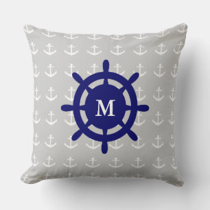 Monogrammatisches Anchorwurfkissen Kissen