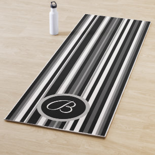 Monogrammatisches Black Striped Yoga Mat Yogamatte