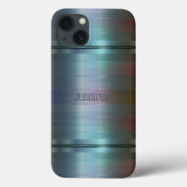 Monogrammatisches Metallic Blue-Gray Stripes Muste title_seo2