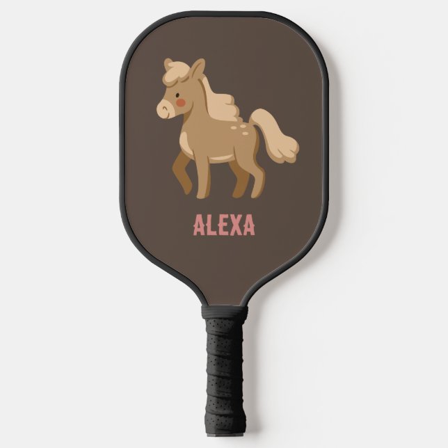 Monogrammatisches Personalisiertes Pferdeschlitten Pickleball Schläger (Vorderseite)