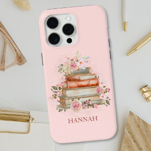 Monogrammbuch und Vintage-Rosa-Rosen-Exlibris Case-Mate iPhone Hülle
