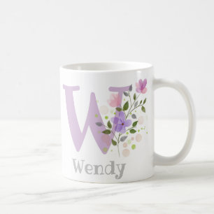 Monogrammbuchstabe W & Christian Name Kaffeetasse