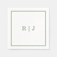 Monogrammbuchstaben Sage Grün Elegante Hochzeit