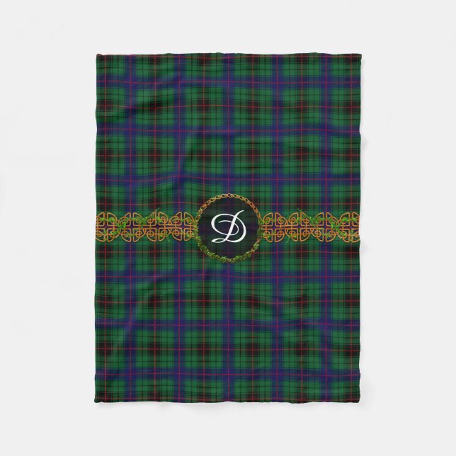 MonogrammDavidsonTartan Fleecedecke (Vorderseite)