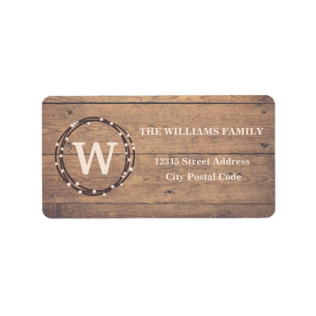 Monogrammdesign Adressaufkleber (Vorne)