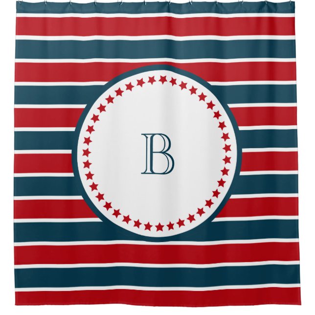Monogrammdesign Duschvorhang (Vorderseite)