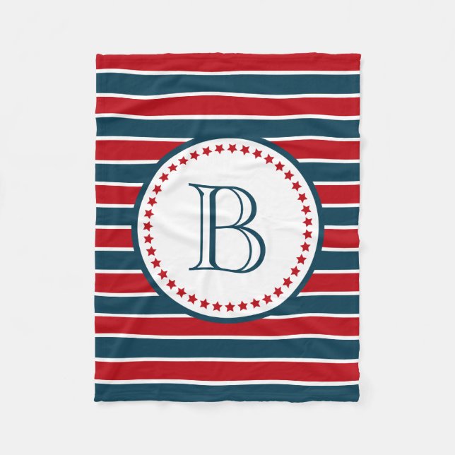 Monogrammdesign Fleecedecke (Vorderseite)