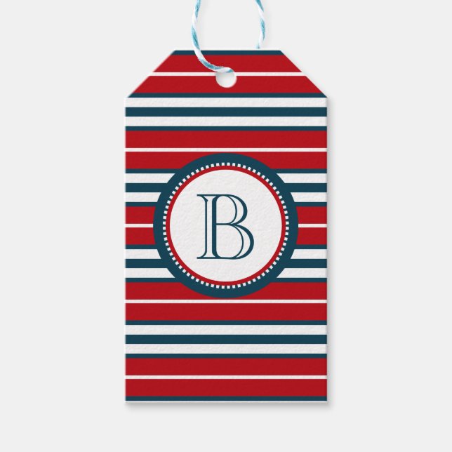 Monogrammdesign Geschenkanhänger (Vorderseite)