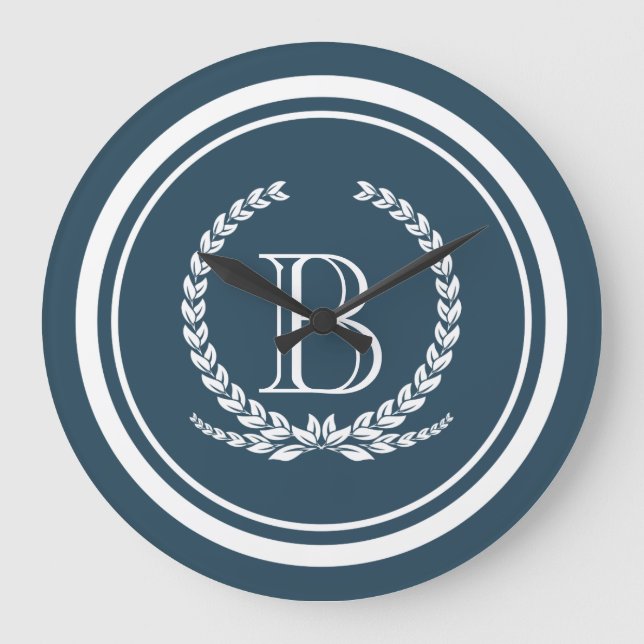 Monogrammdesign Große Wanduhr (Vorderseite)