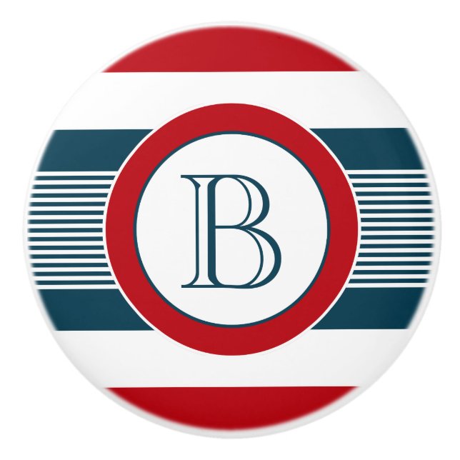 Monogrammdesign Keramikknauf (Vorderseite)