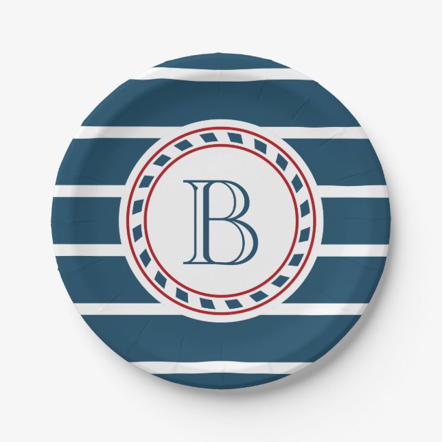 Monogrammdesign Pappteller (Vorderseite)