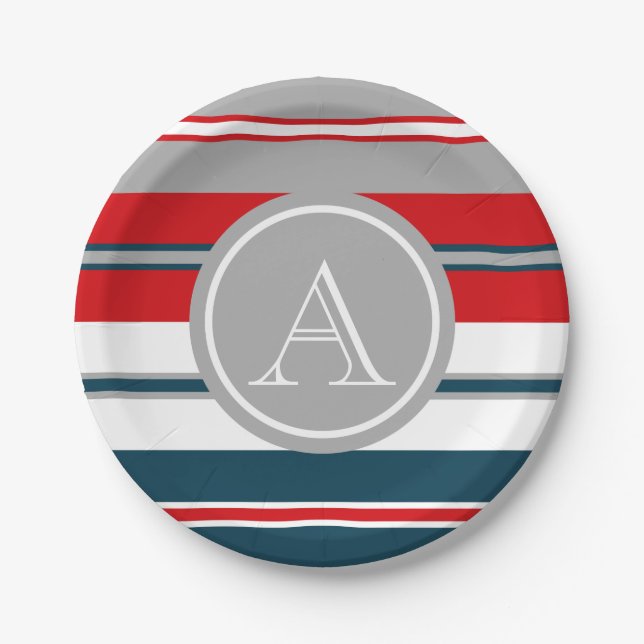 Monogrammdesign Pappteller (Vorderseite)