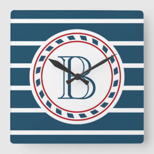 Monogrammdesign Quadratische Wanduhr