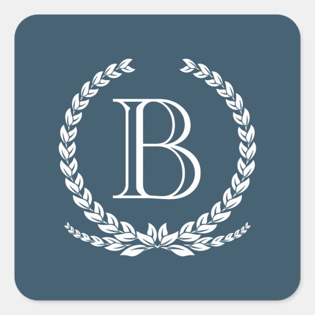 Monogrammdesign Quadratischer Aufkleber (Vorderseite)