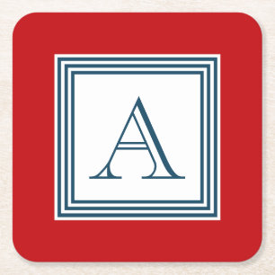 Monogrammdesign Rechteckiger Pappuntersetzer