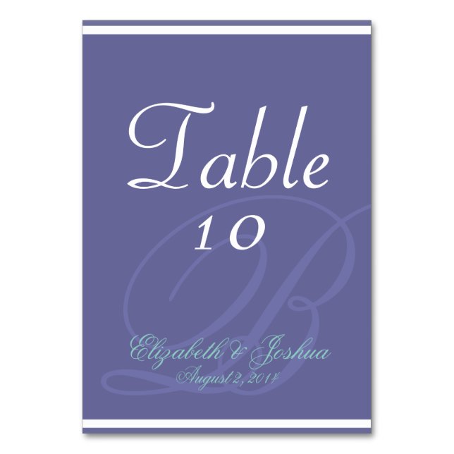 Monogrammdesign Tischnummer (Vorderseite)