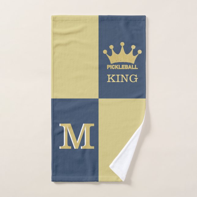 Monogramme 3D King Crown Pickleball (Serviette à main)