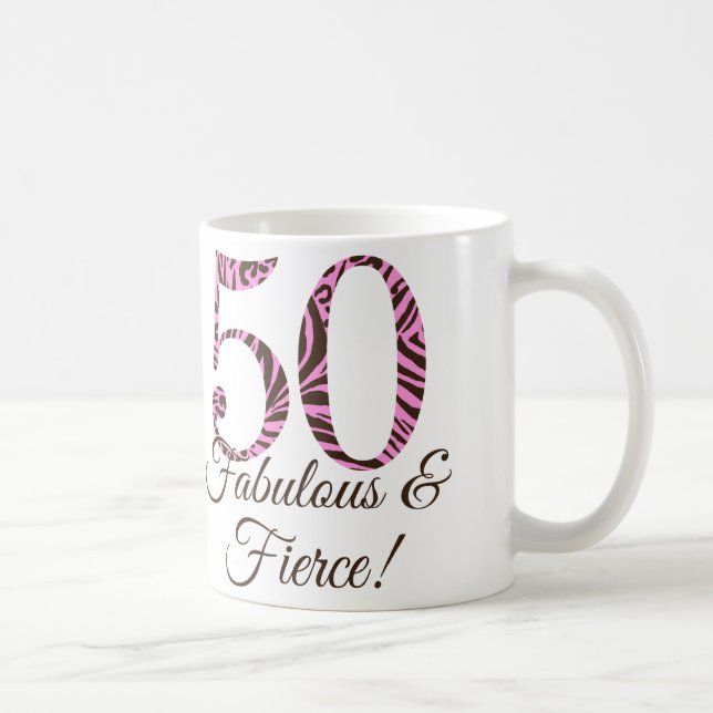 Monogramme 50e anniversaire Fabulous & Fierce Mug (Droite)