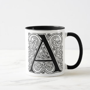 Monogramme 'A' avec perruques - Mug
