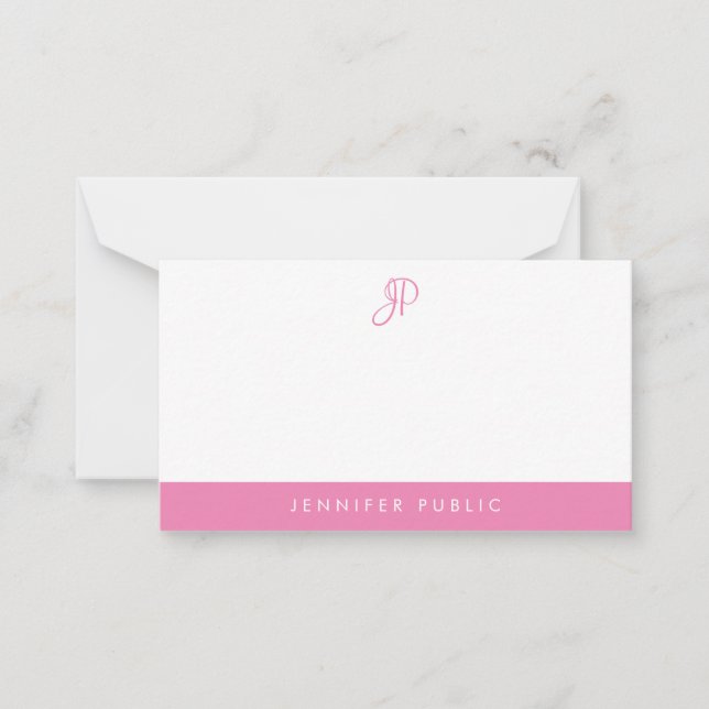 Monogramme à main Modèle blanc rose chaud (Devant)