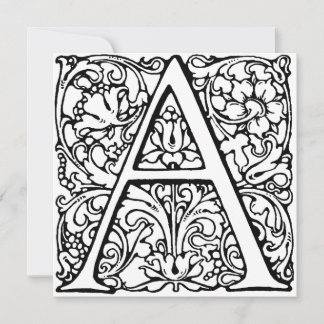 Monogramme A Modèle floral noir et blanc initial