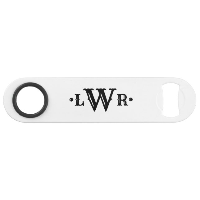 Monogramme à trois lettres personnalisé Élégant no (Devant (Horizontal))