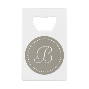 Monogramme Aluminium Rond/Bordure à points blancs
