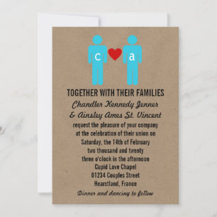 Monogramme Amour Couple Mariage Invitations
