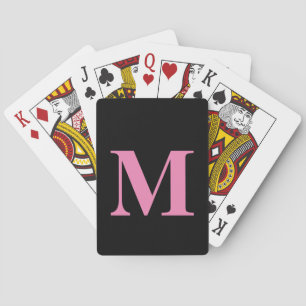 Monogramme Anfangsname Pink Black Girly Geschenk G Spielkarten