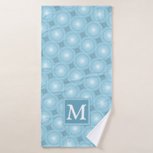 Monogramme ange bleu cercles motif