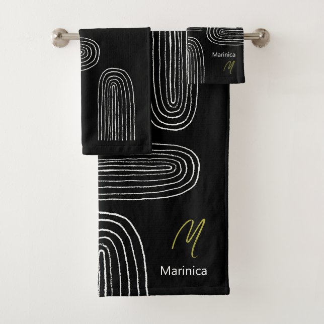 Monogramme arc-en-ciel chic Boho milieu du siècle (En situation)