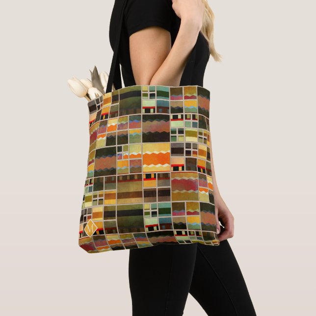 Monogramme Art moderne Motif Designer Sac fourre-t (De près)