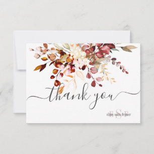 Monogramme Automne gomme Rustique Eucalyptus Merci